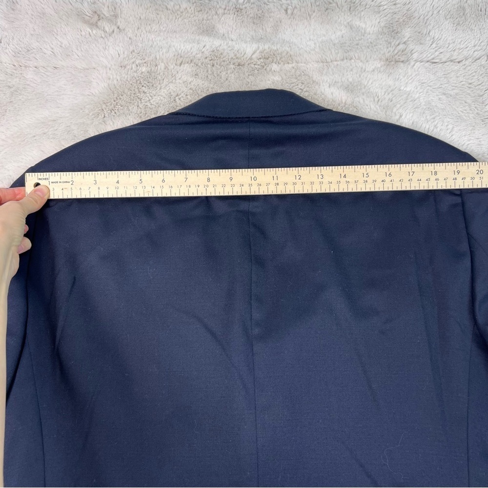 Hart Schaffner Marx Sport Coat Mens 44R Blue Windowpane 2 Button Made in USA - Picture 10 of 11